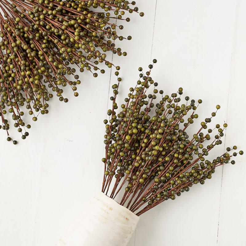 Bulk Case of 144 Soft Sage Green Artificial Berry 22″ Floral Sprays