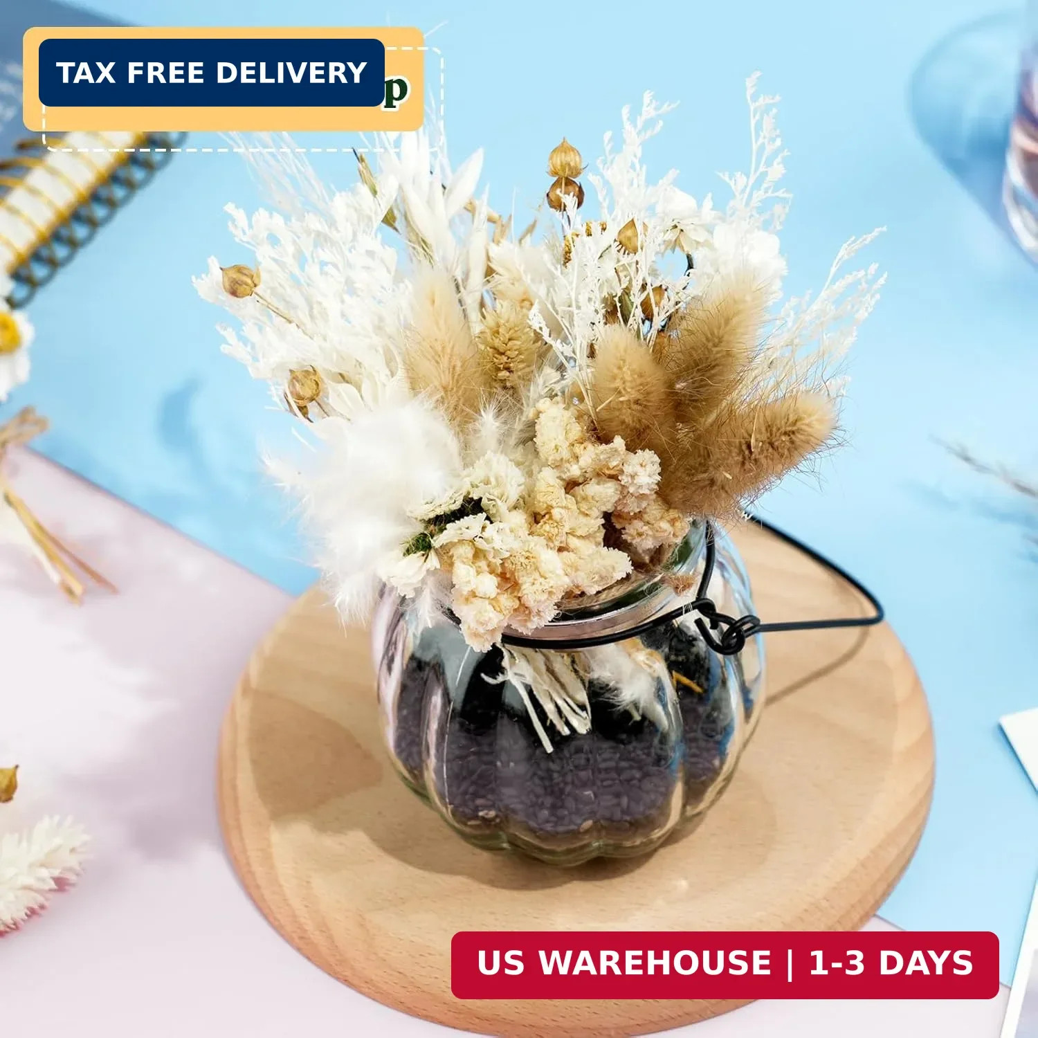 12 Pack Dried Flower Bouquet Mini Natural Pampas Grass for Crafts Small Dried Em