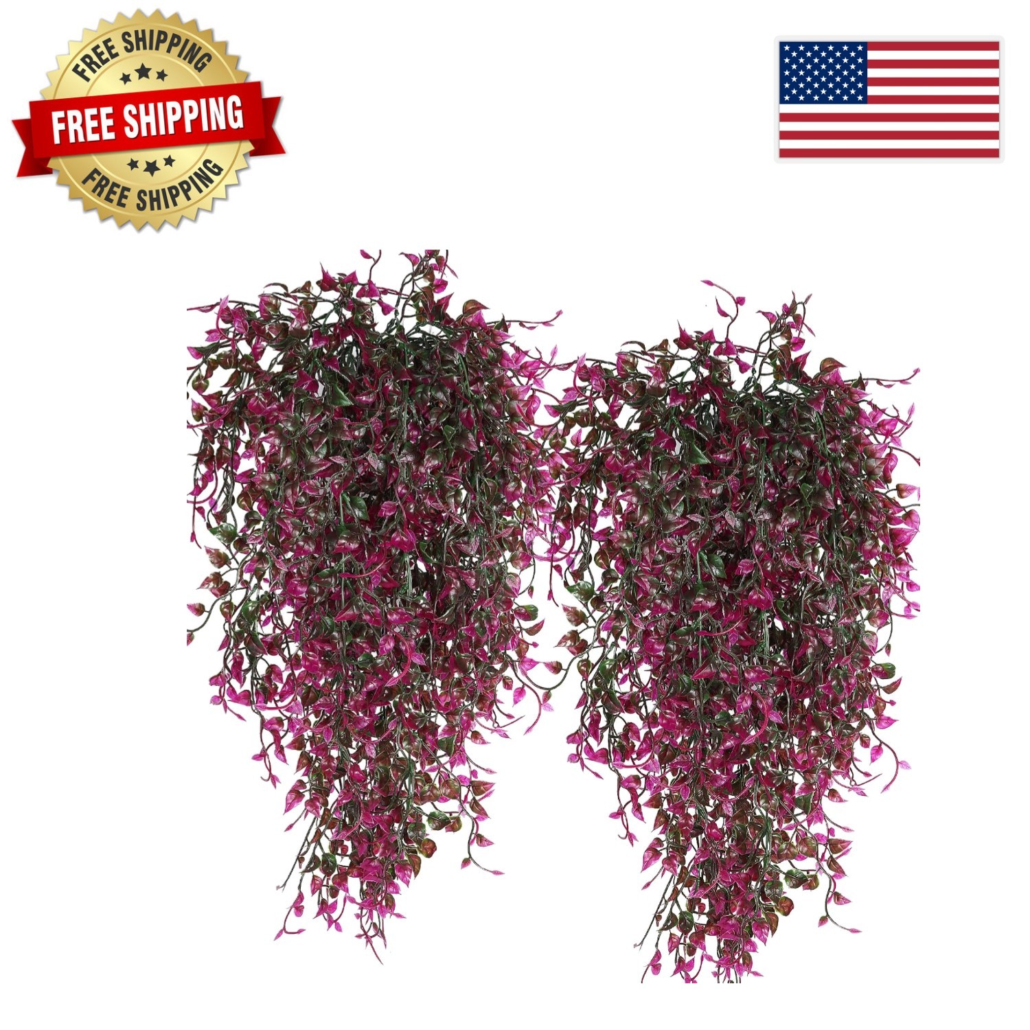 33-Inch Faux Eucalyptus Hanging Plants – 4pcs UV Resistant Indoor/Outdoor Decor