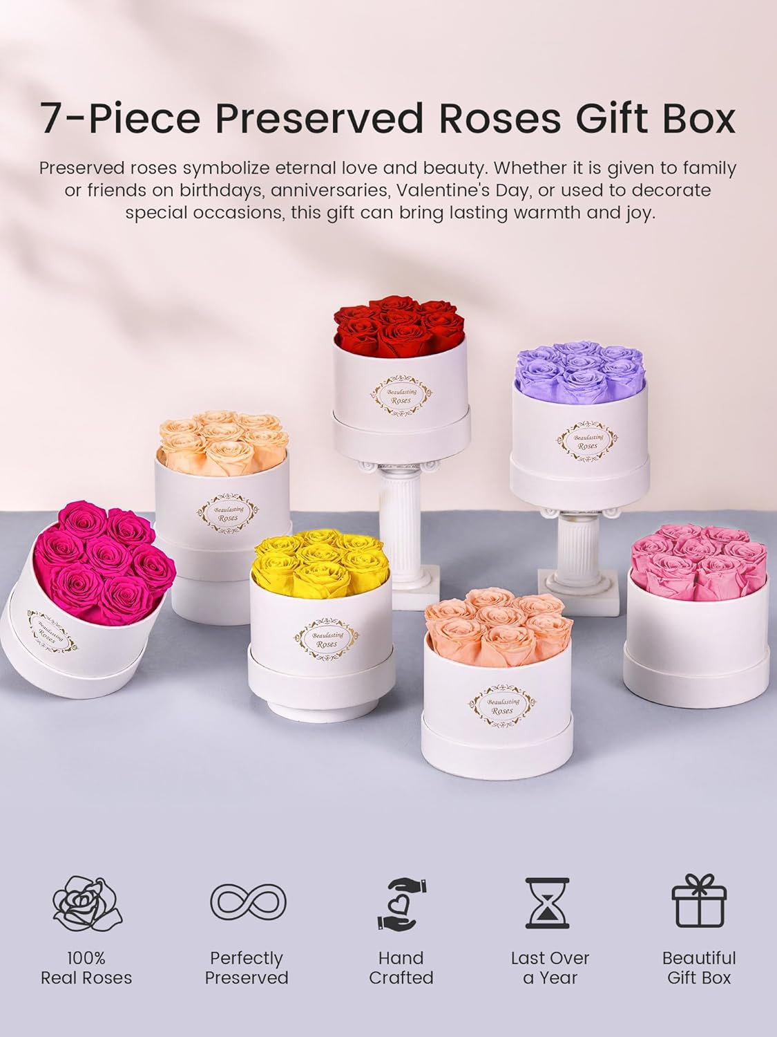 Preserved Roses in a Box Long Lasting Roses Last a Year Forever Romantic Gift…