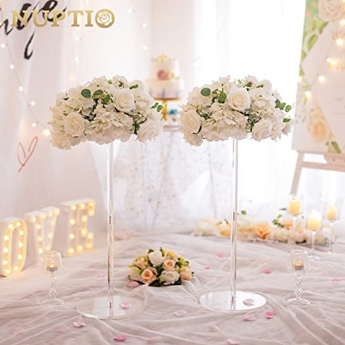 Flower Ball Arrangement Bouquet – 10 Pcs 15.7 inch 15.7″ Diam – 10 PCS White