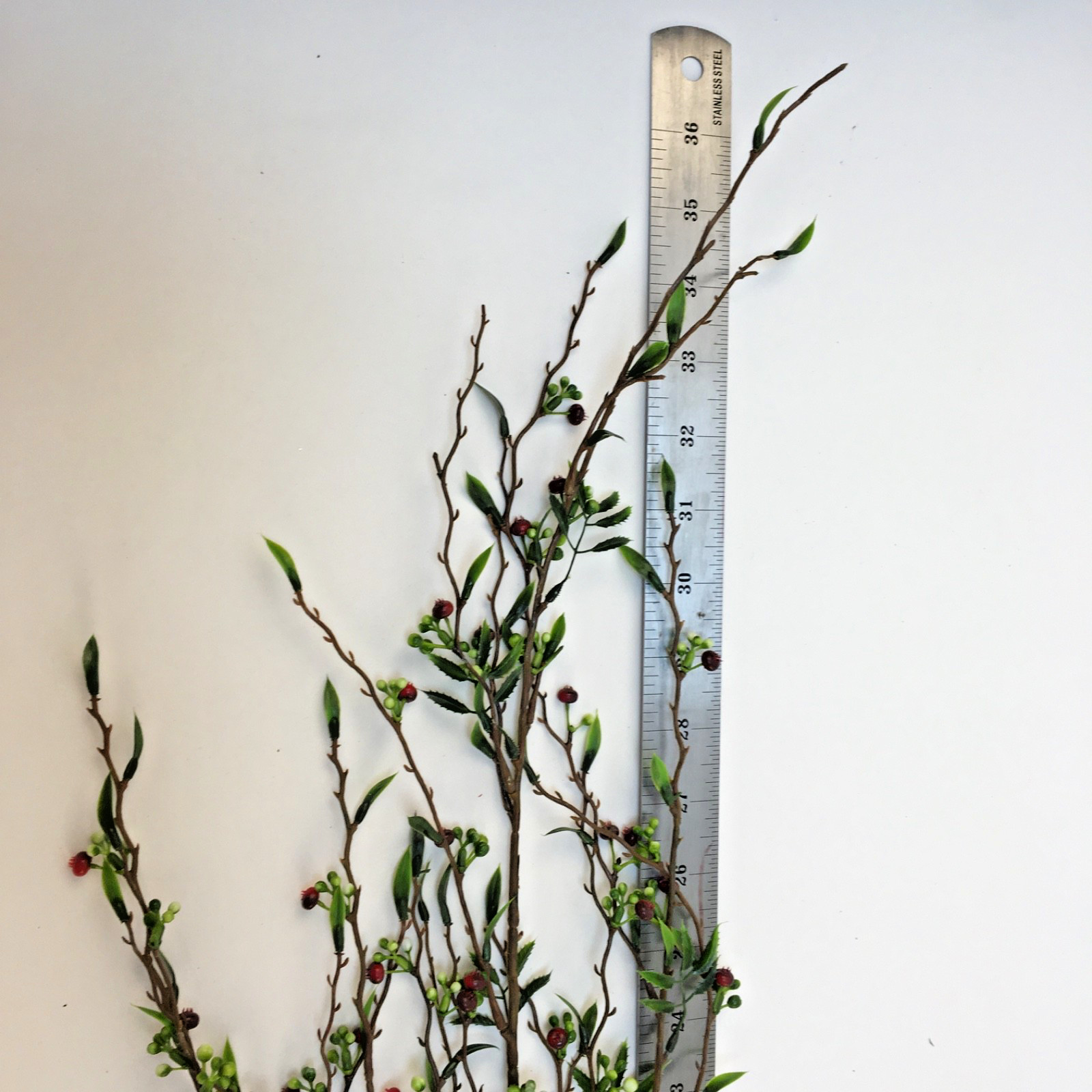 Set of 5 Red and Sage 30-36″ Pip Berry Sprays for Decor