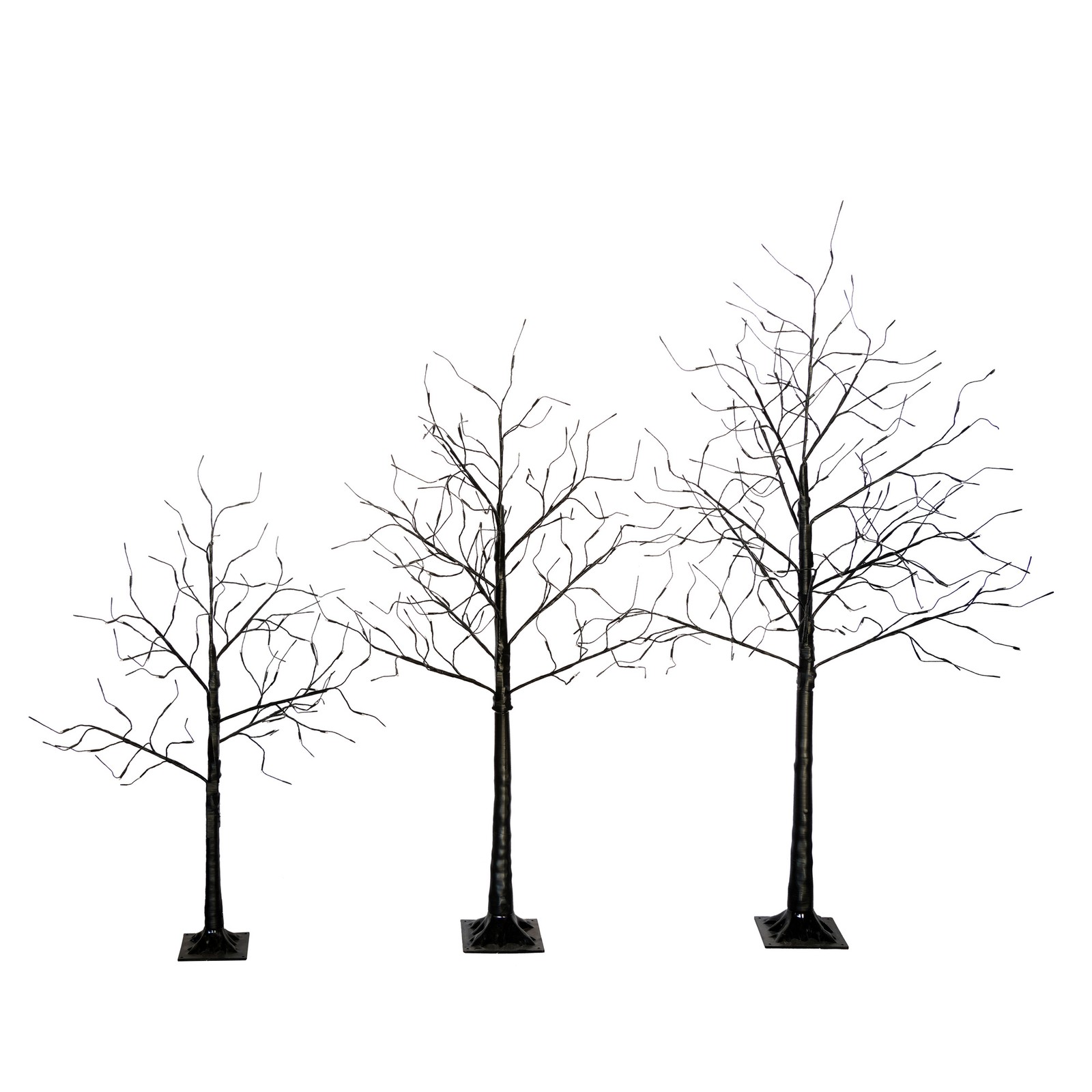 3 Pac Halloween Spooky Tree with Purple Lights, 4FT 5FT and 6FT, Lighted Tree