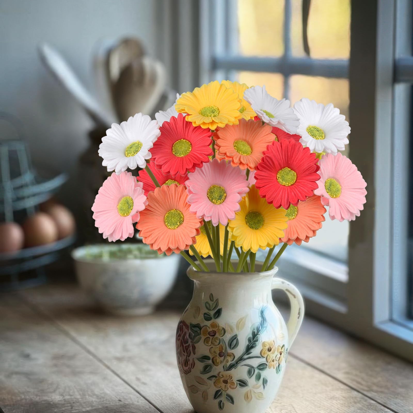10PCS Artificial Gerbera Daisies Real Touch Fake Flowers Multicolor Wedding DIY