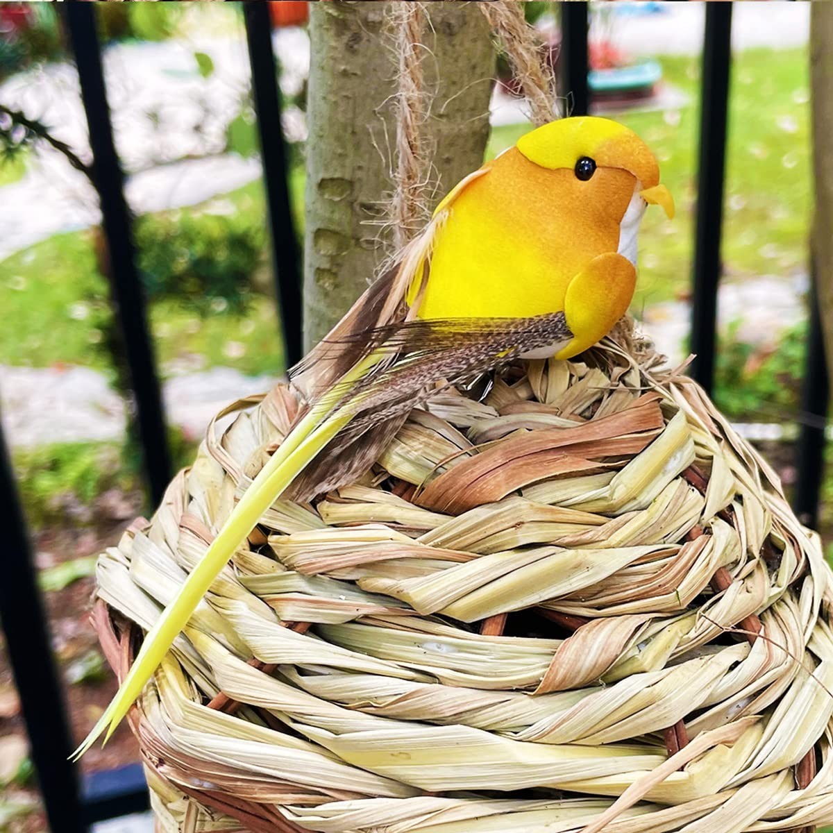 12pcs Clip-On Artificial Foam Birds – Long Tail Feather Decor for Crafts, Home,