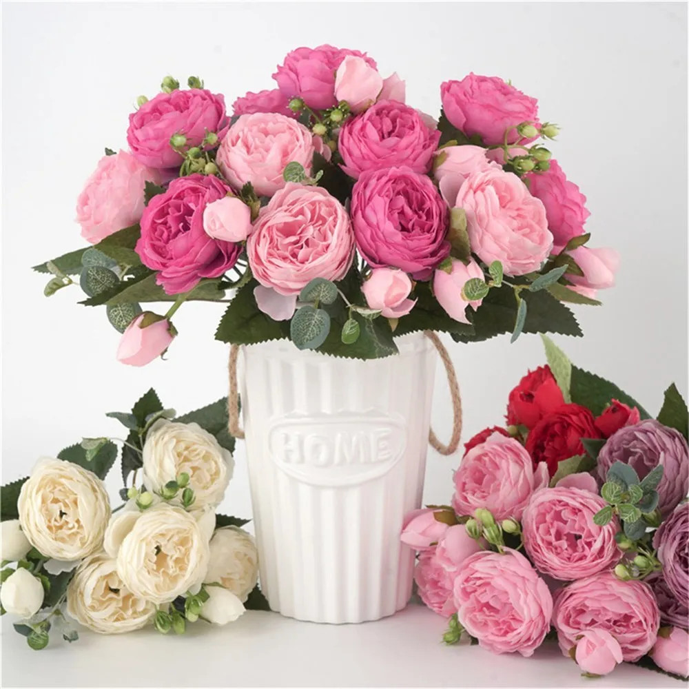 30CM Fake Roses Silk Peony Artificial Flowers Cheap New Year s Christmas