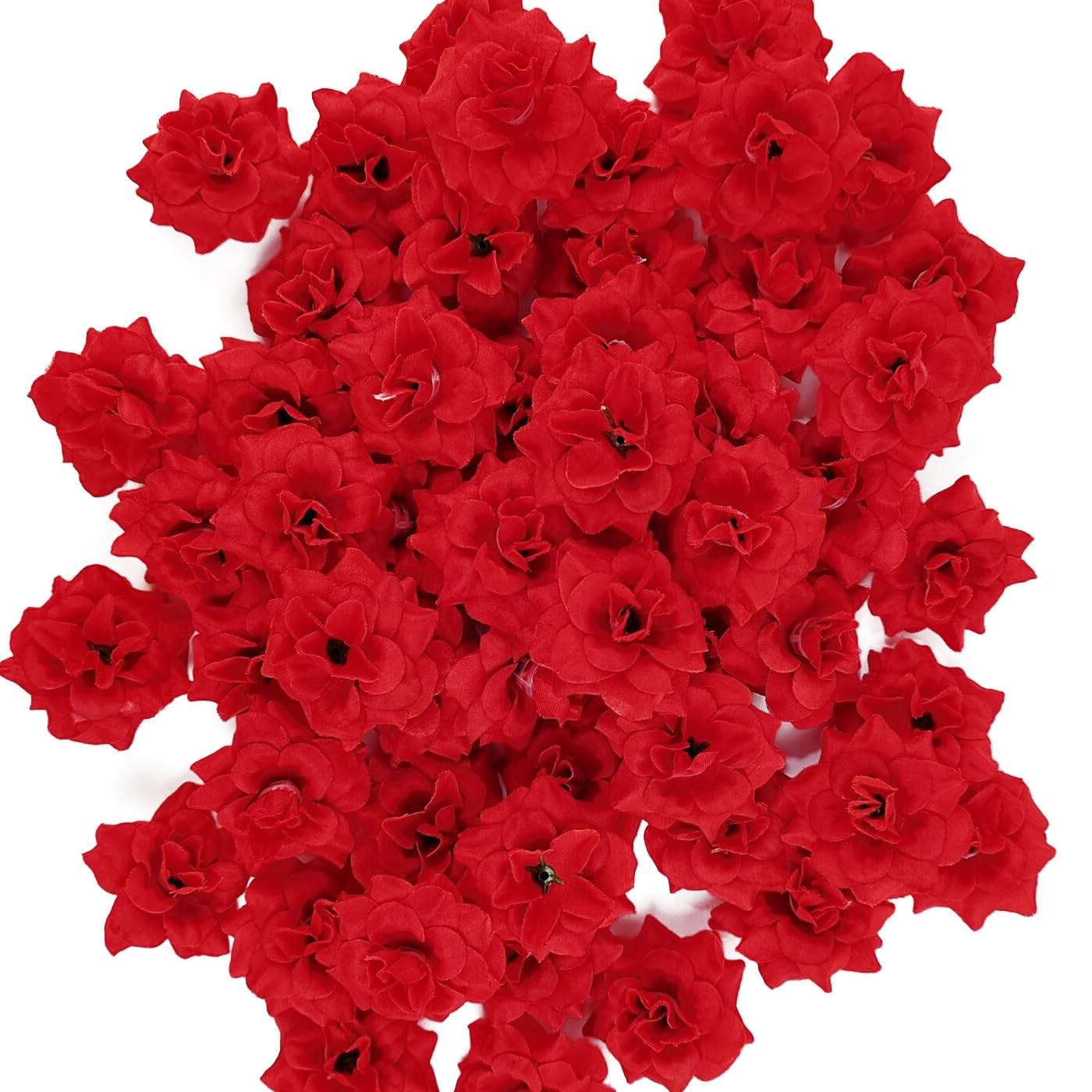 55PCS Red Roses Buds Artificial Flowers Bulk, 1.2″ Small Silk Fake Roses Flow…