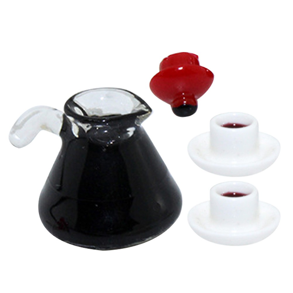1 Set Miniature Coffee Pot Resin Decor Assorted Colors Mini House Accessory