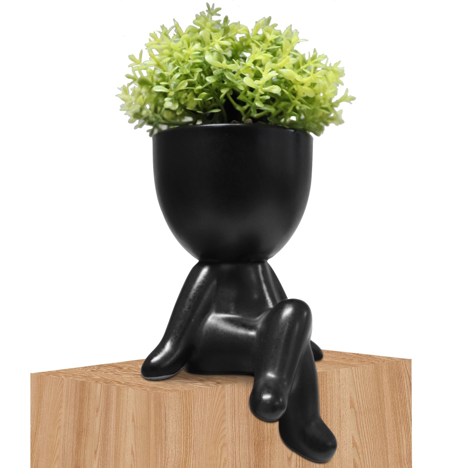 1 Set Small Fake Plants, Human-Shaped Pots, Office Decor, Women, Men, Cute Faux