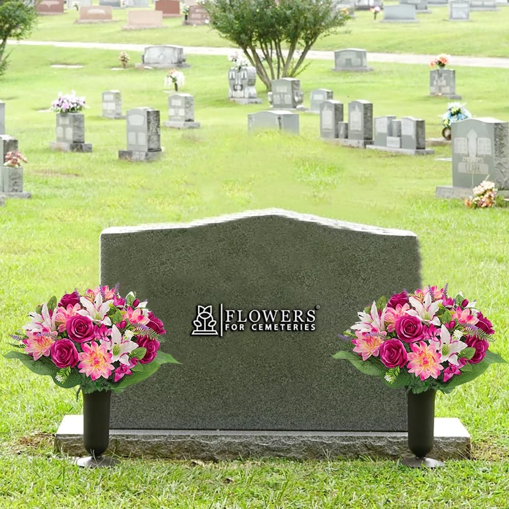 Artificial Flowers for Cemetery, Cemetery Flowers for Grave, Weather Resistan…