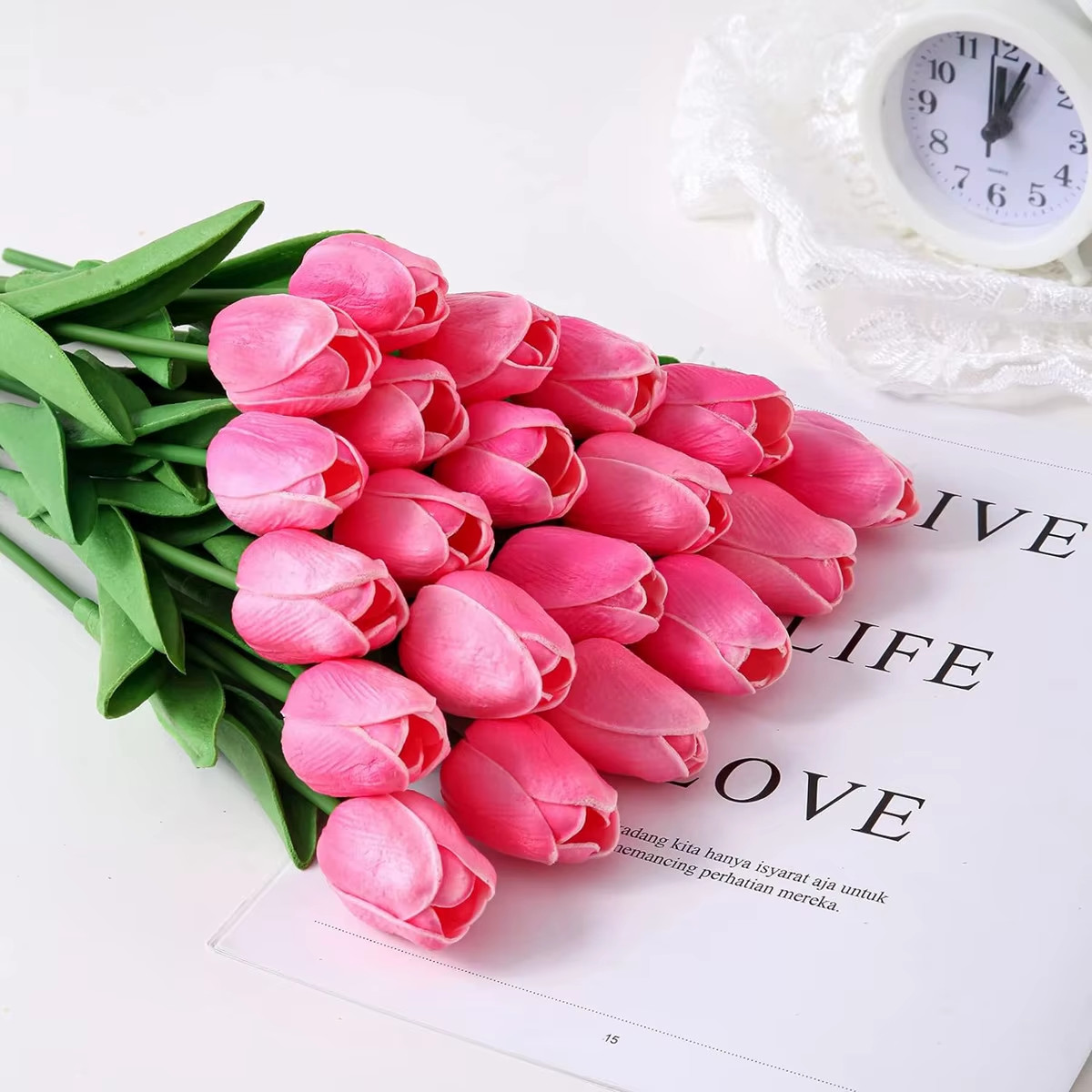 Artificial Flower Realistic Touch Tulip Scrapbooking Home Room Decoration Weddin