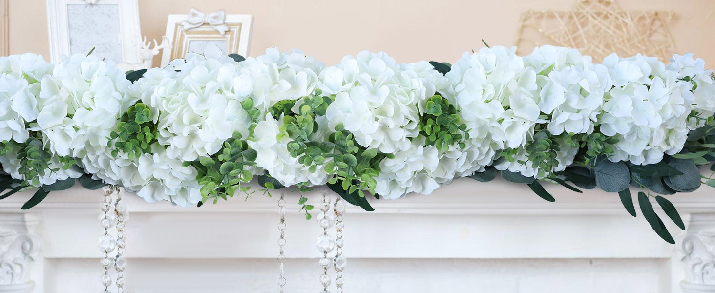 105pcs Fake Flowers White Hydrangea Artificial Flowers Bulk (Not Squished, No