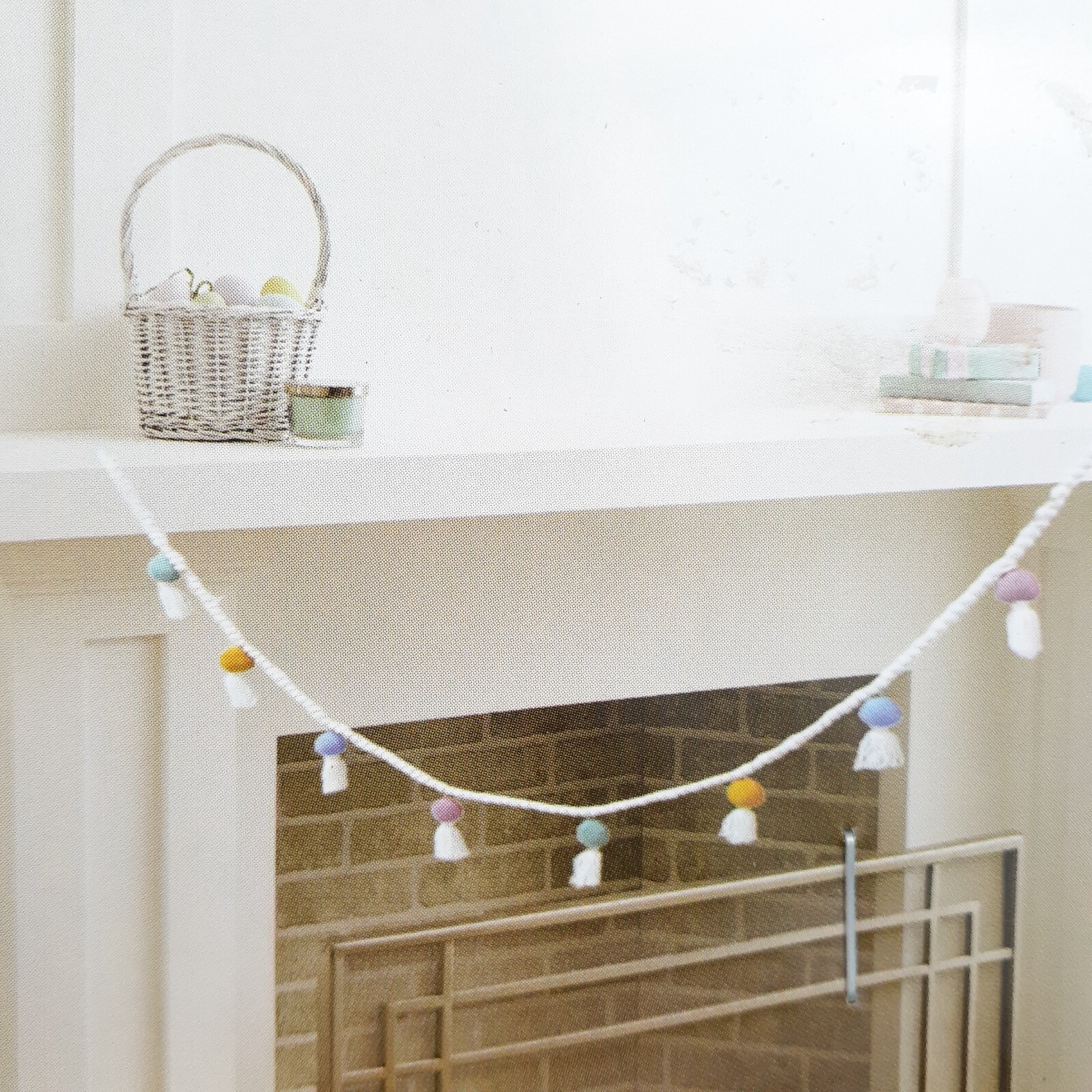 Wool Easter Garland Decor 72 in Long Eggs with Tassels