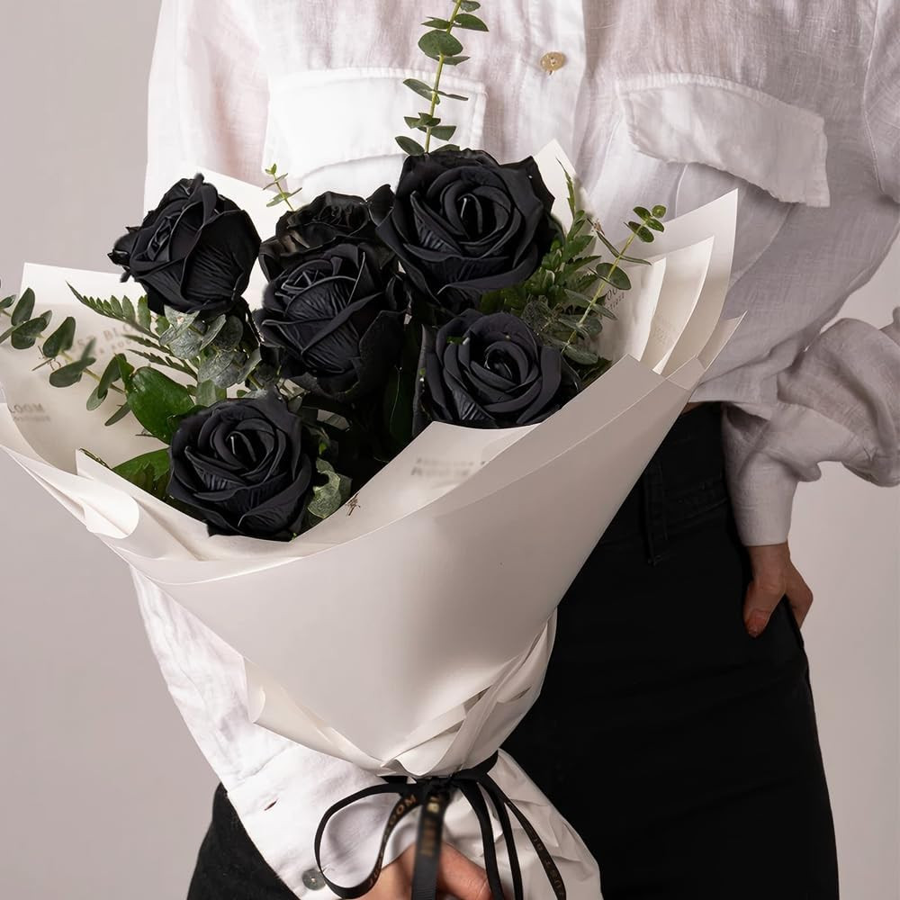 12PCS Artificial Roses Realistic Velvet Silk Flowers Long Stem Faux Flowers Bouq