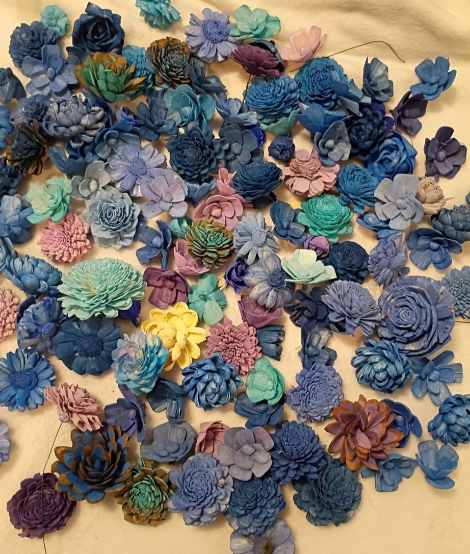 100+ Sola Wood Flowers Multiple Colors Sizes Shapes Styles 1 1/4- 4″ Loose Lot