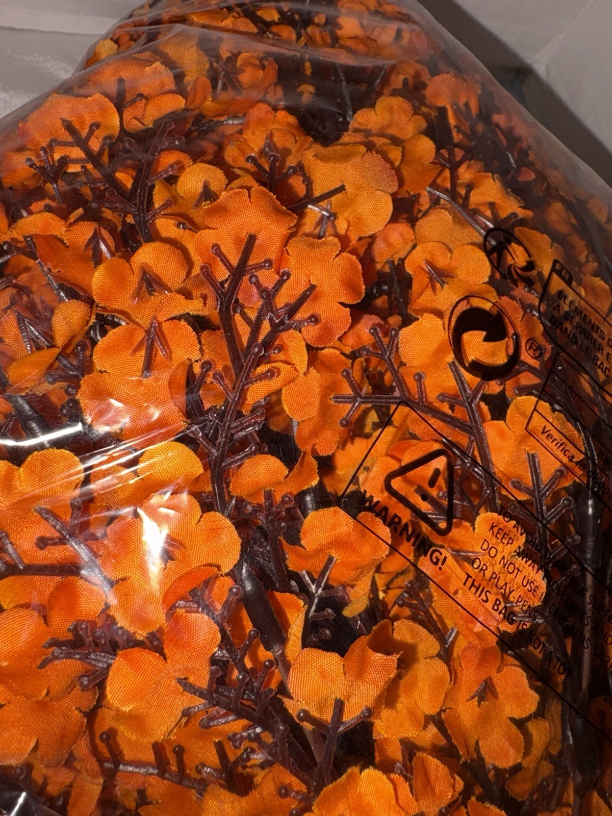 Orange Artificial Flowers 2 Large Bundles With Ground Spikes NEW