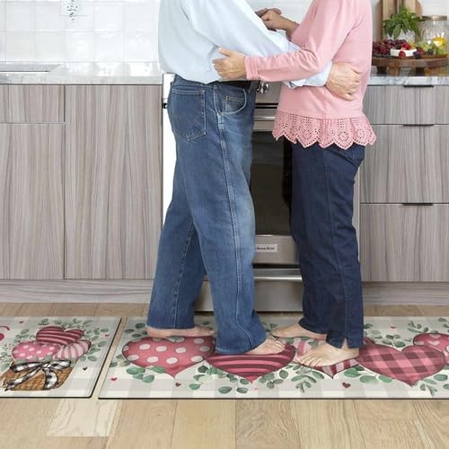 Valentines Day Kitchen Mat Set 2 Piece,Buffalo 2026 Valentines Kitchen Mat 2