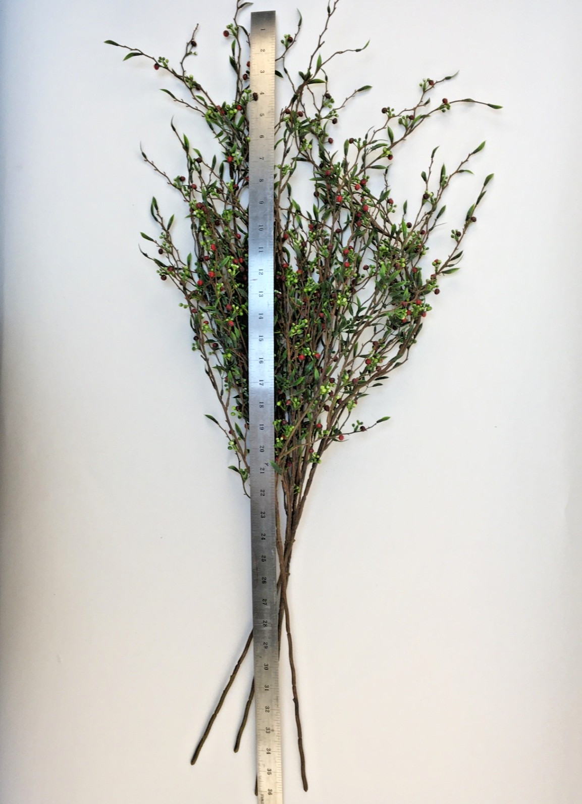 Set of 5 Red and Sage 30-36″ Pip Berry Sprays for Decor
