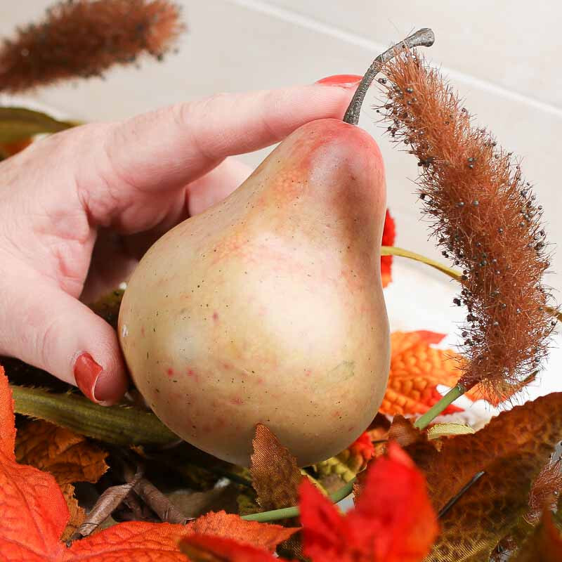 6 foot long Artificial Autumn Maple Leaf and Pear Garland