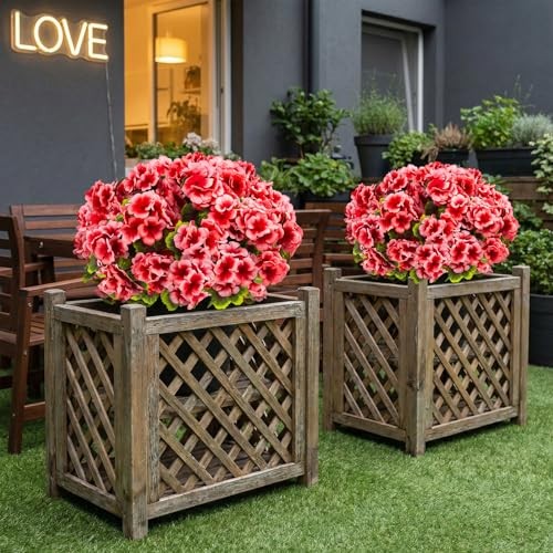 Pcs Artificial Geranium Plant Realistic Silk Flowers for Outside UV 8 Peach