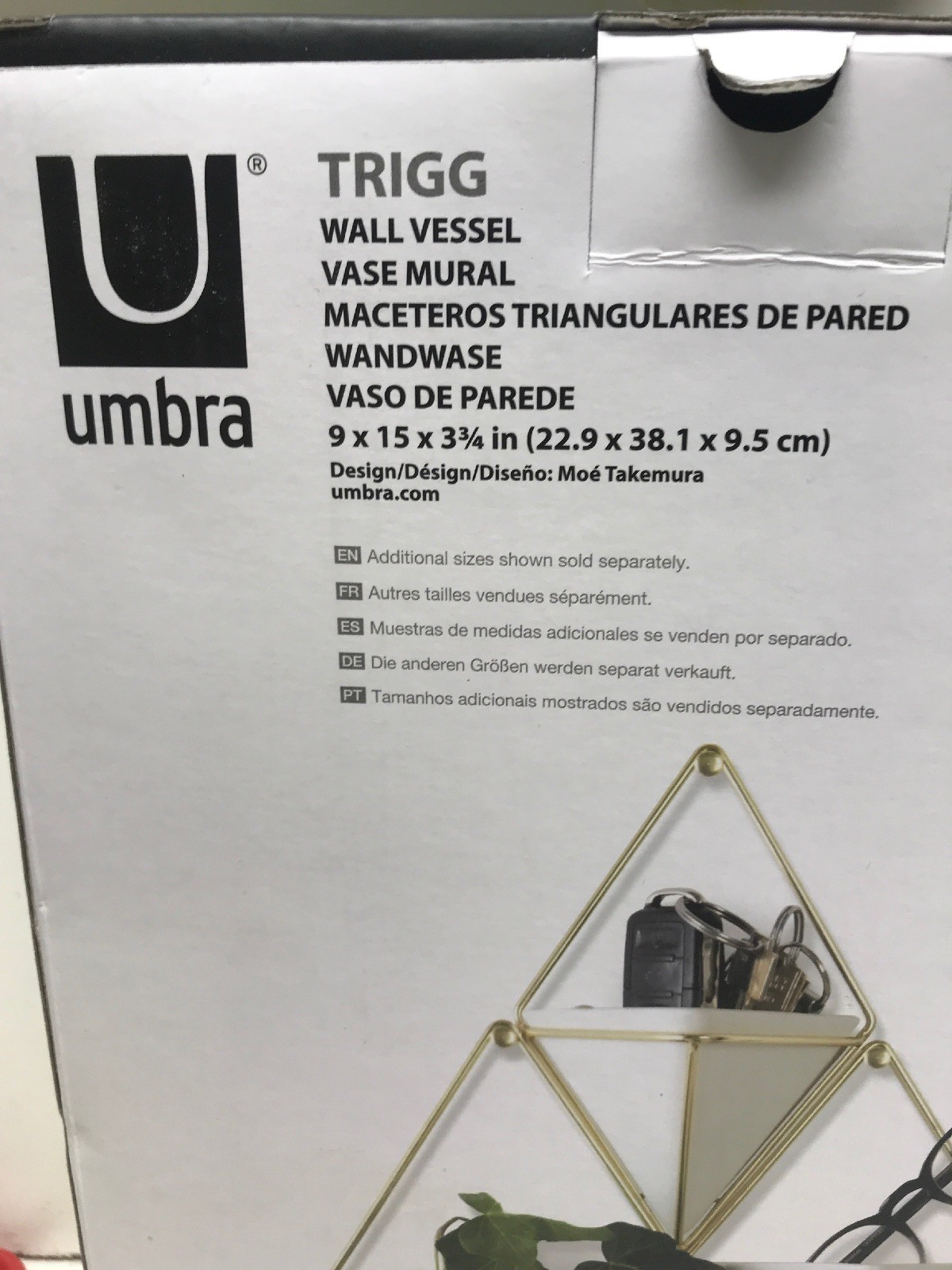 Umbra Trigg Hanging Planter Vase & Geometric Wall Decor Container
