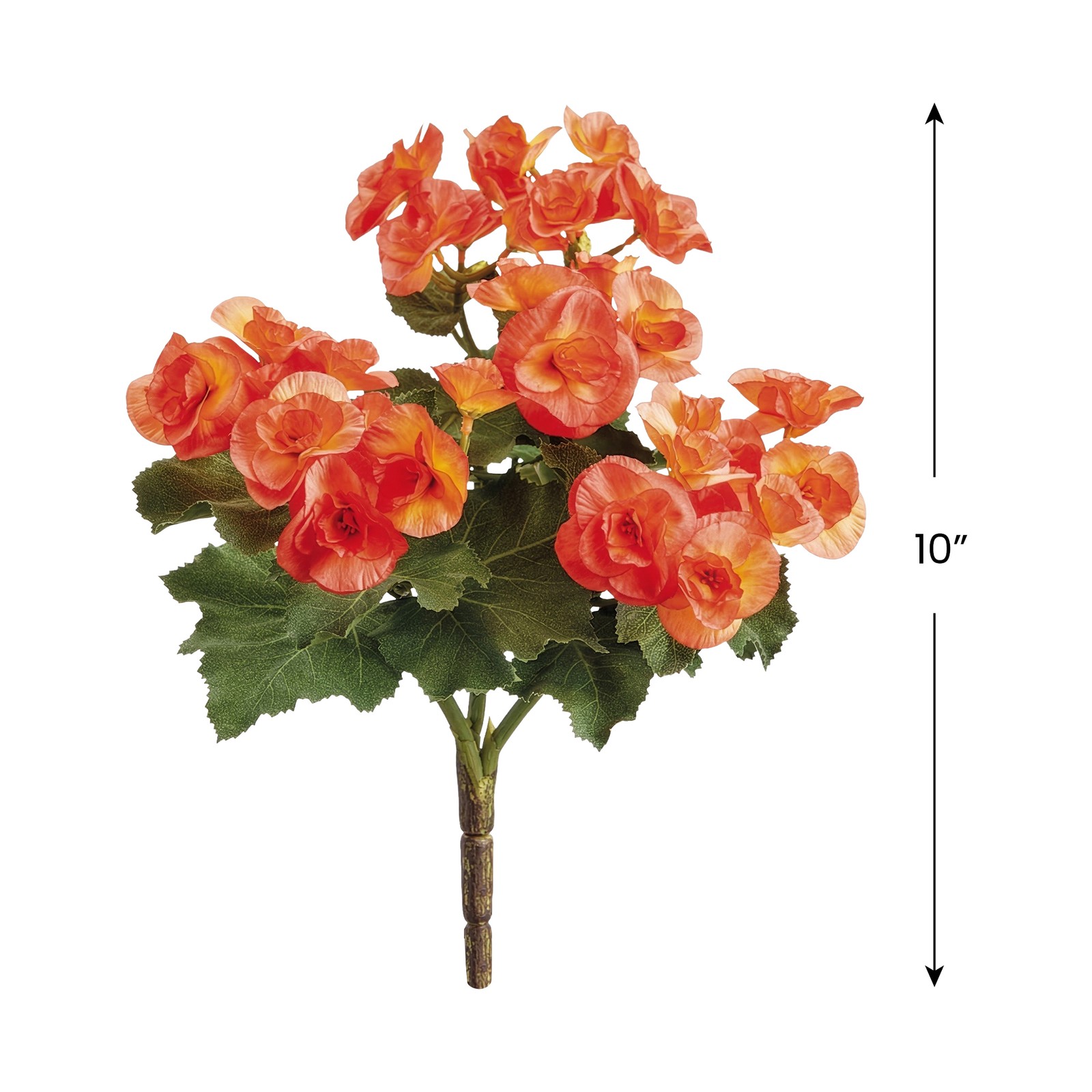 Allstate 10″ Orange and Green Artificial Begonia Floral Bush