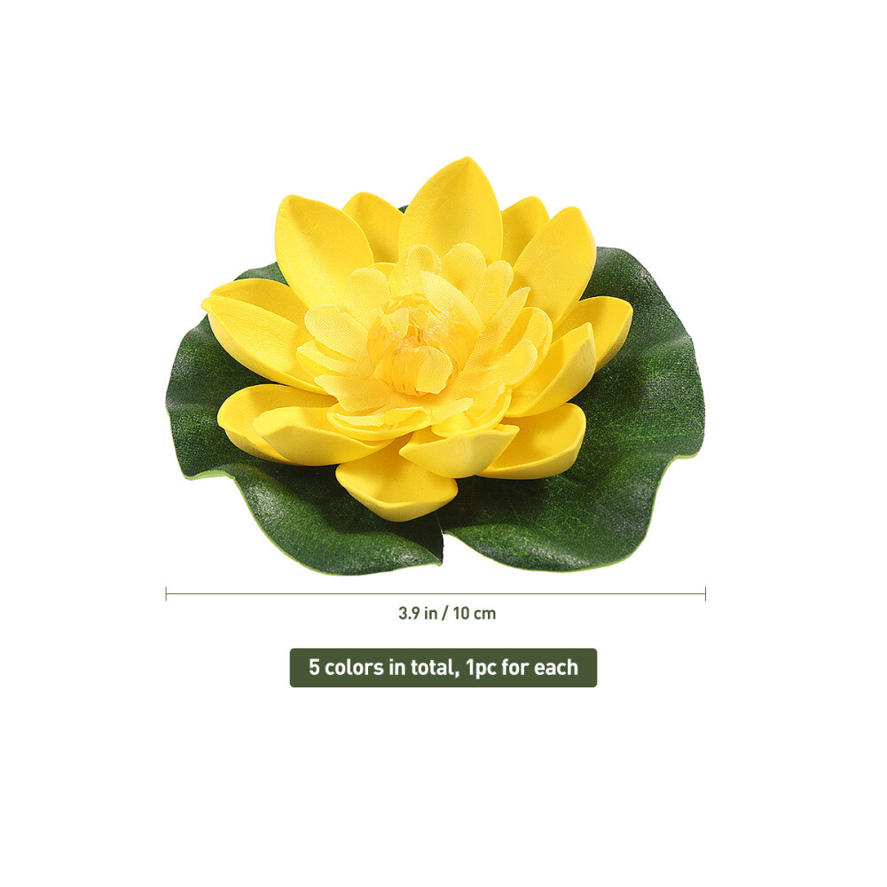 5PC Simulation Plant Artificial Water Lily Pool Float Pond Swimming Pool Decor