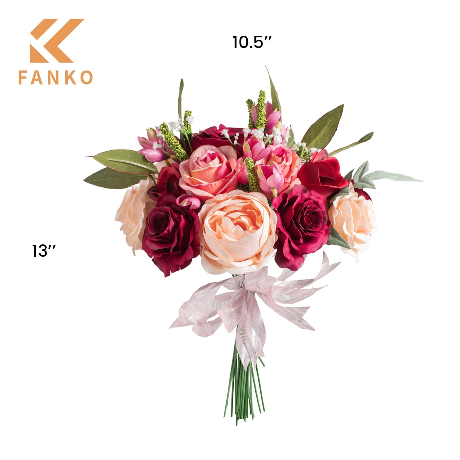 Rose Artificial Flowers Combo for DIY, Fake Red Rose Silk Flowers Greenery, F…