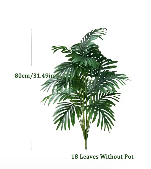Realistic Artificial Palm Tree Faux Tropical Monstera Plant Indoor Decoration