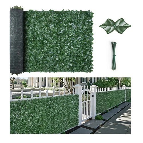 59″x158″ Artificial Faux Ivy Leaf Fence Screen with Mesh Cloth Backing