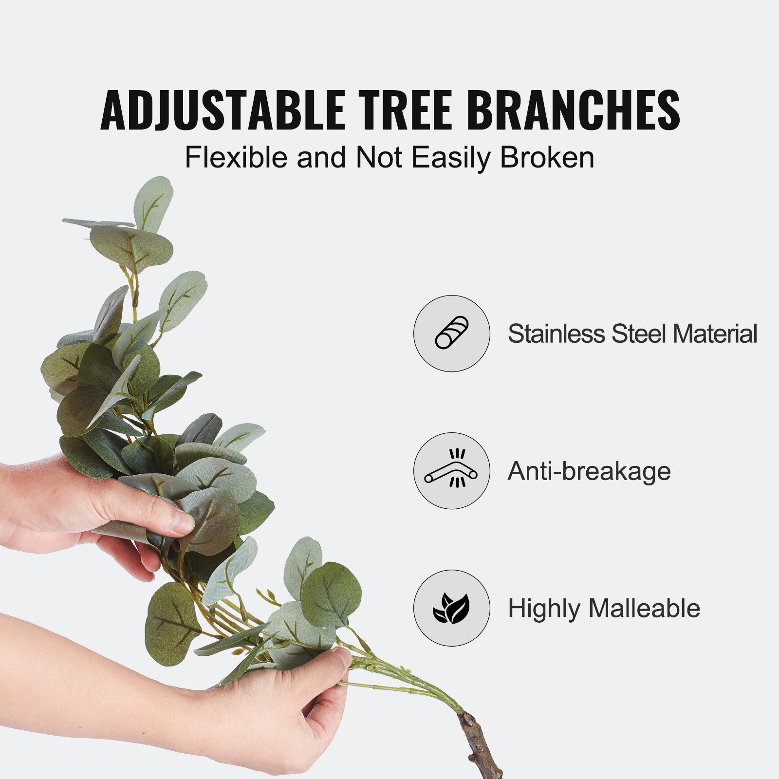 VEVOR 6FT Artificial Eucalyptus Tree Green Natural Tall Faux Lifelike Fake Plant