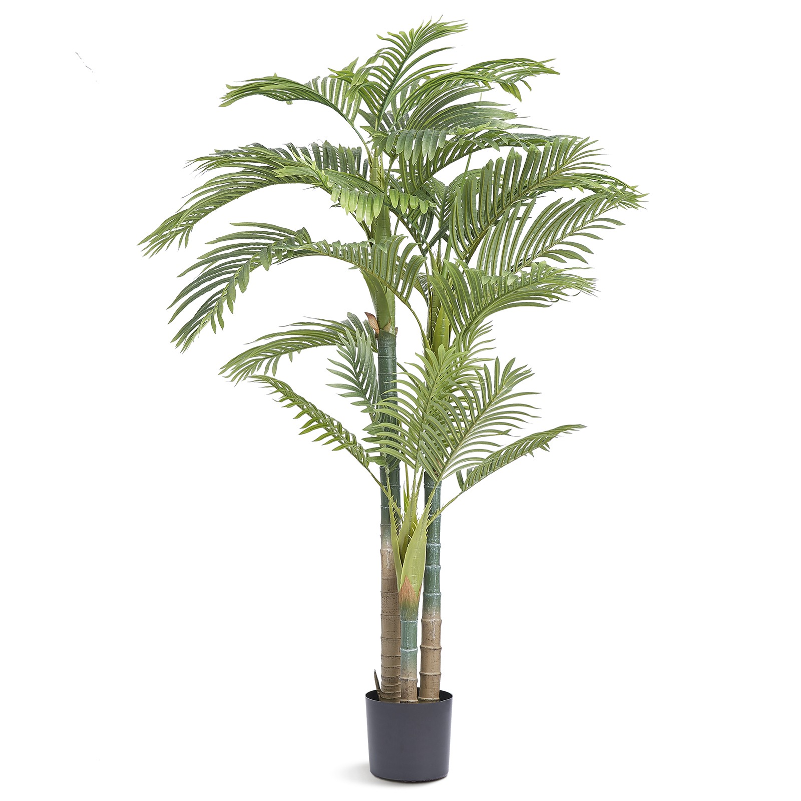 VEVOR Artificial Golden Cane Palm Tree 6.5ft Faux Silk Plant in Pot Home Decor