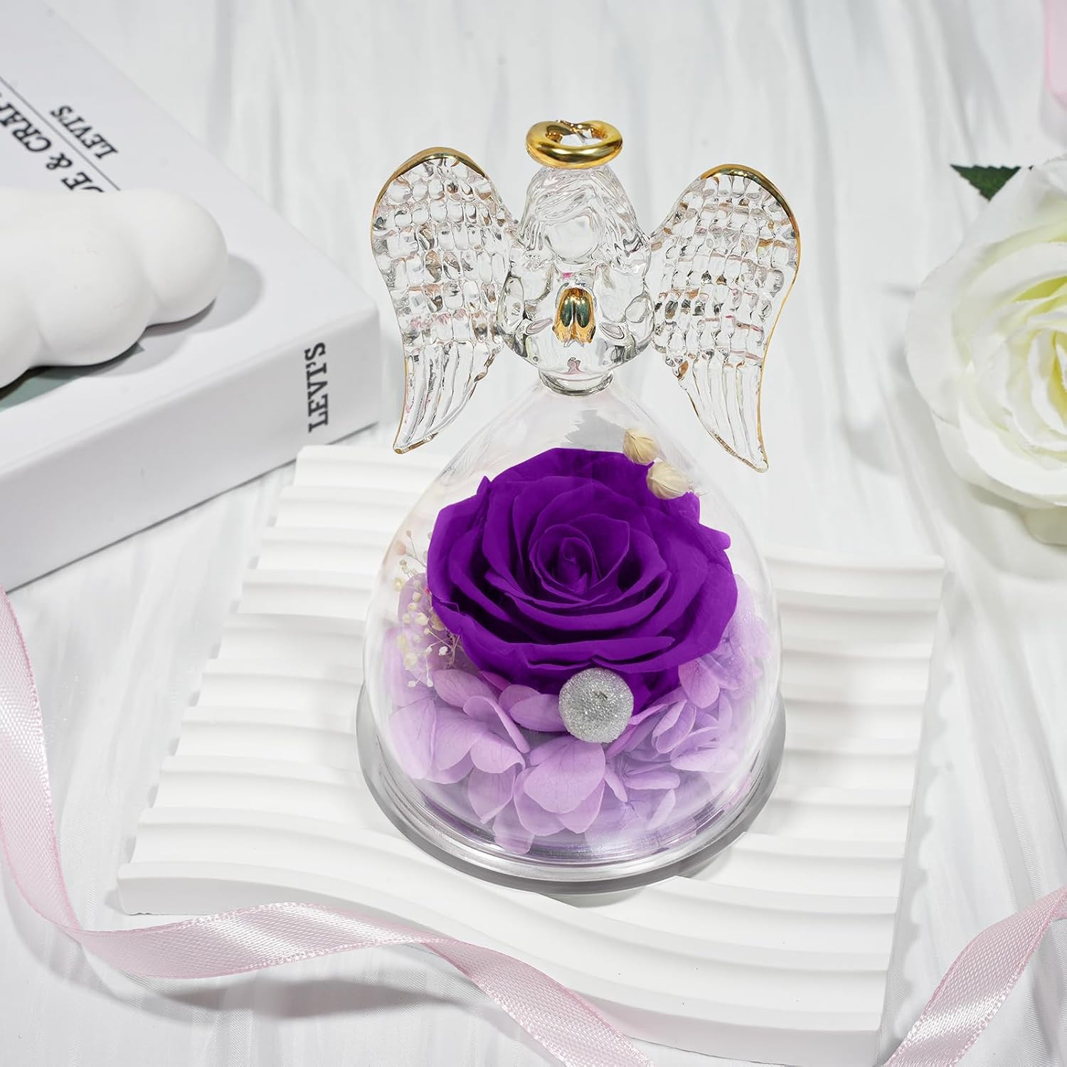 Gifts for Mom Birthday Gifts for Women, Mothers Day Preserved Real Roses in Glas
