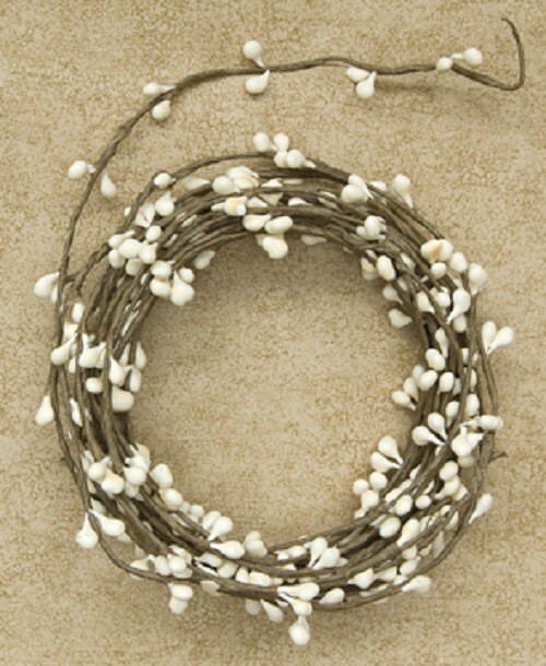 NEW Primitive Pip Berry String Garland IVORY 18 Feet Long Floral Crafts Holiday