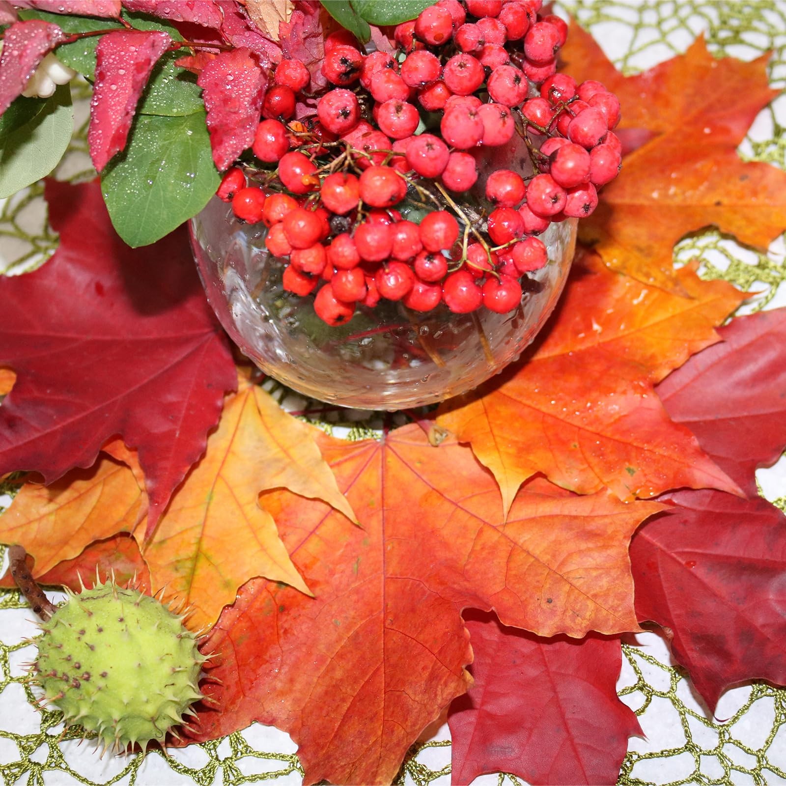 50 Pack Artificial Leaves Fall Leave Cutouts 3.7×2.4 Inch Thanksgiving Decor