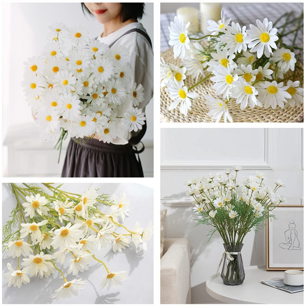 Artificial Flowers10 Bundles Artificial Daisy Flowers 20.5″ High Small Daisy …