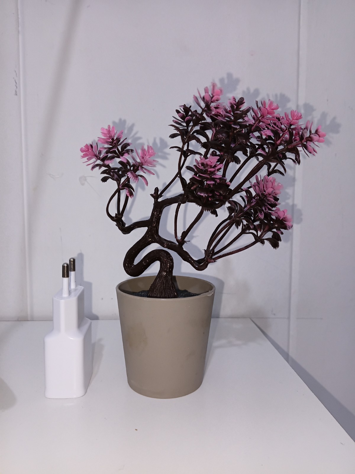 Artificial Pink Cherry Blossom Bonsai Tree in Pot Home Office Desk Decor