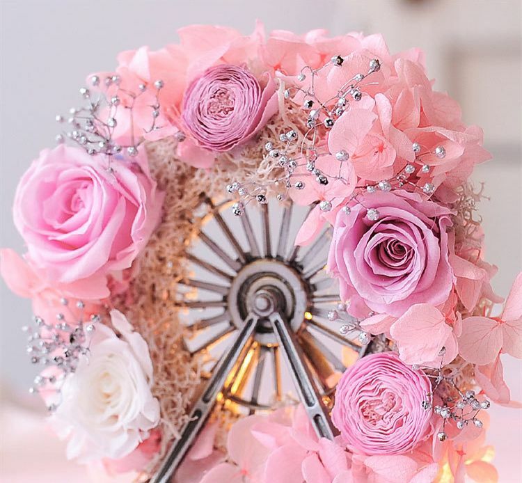 Preserved Rose Glass Dome Flower Gift Set For Womens Mother Day Birthday Wedding