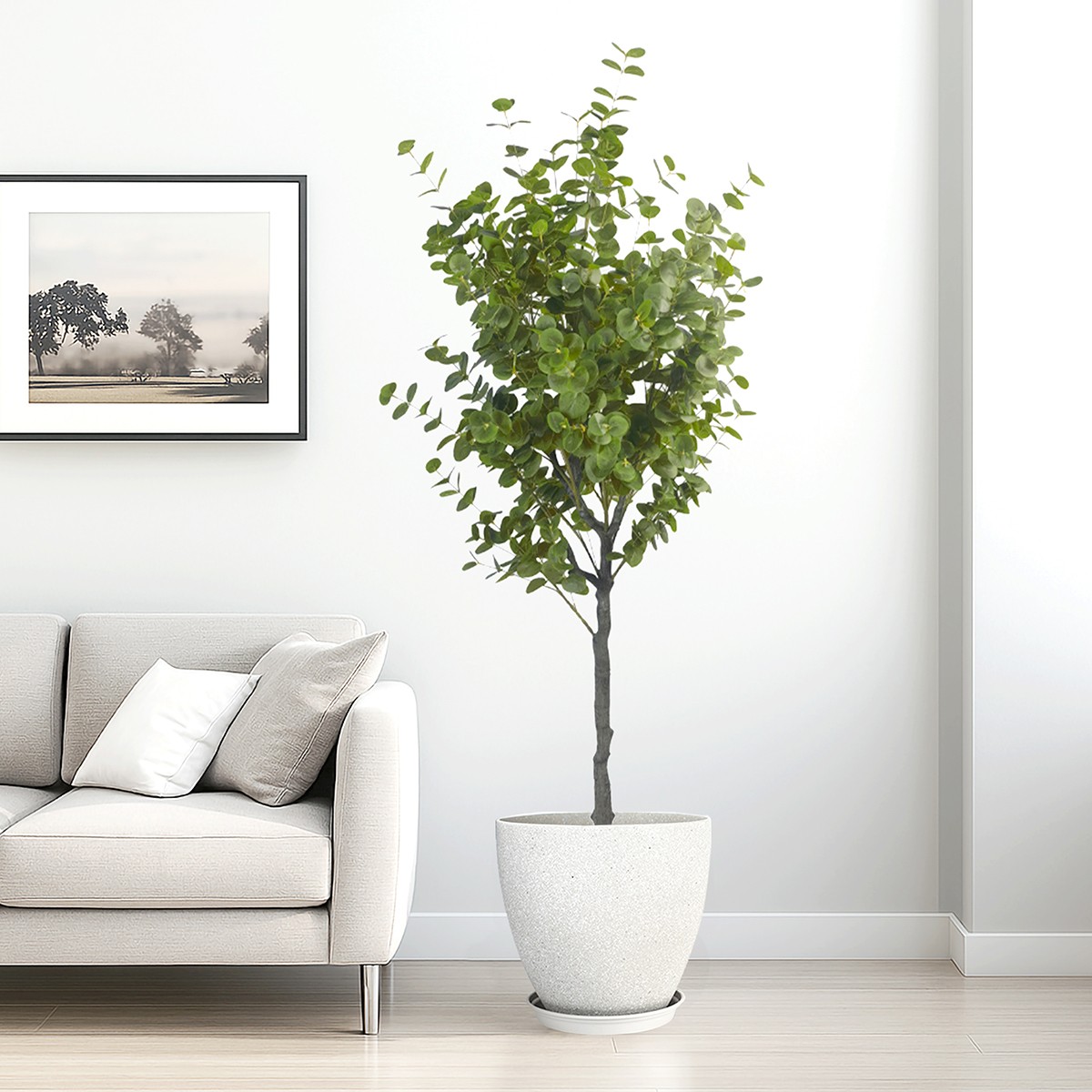 Artificial Eucalyptus Tree with Plant Pot, Natural Large Faux Plants