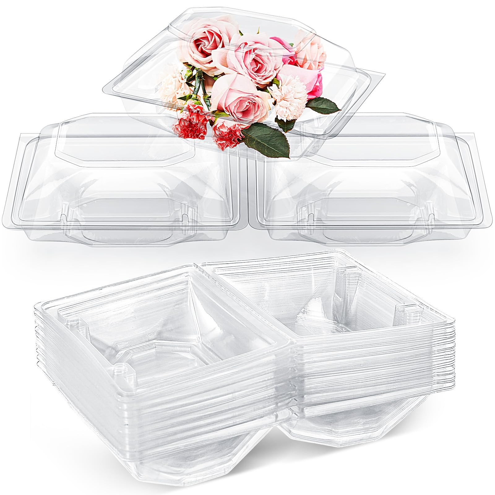 30 Pack Clear Plastic Flower Box for Corsage, Boutonniere, Rose, Orchid Prom …