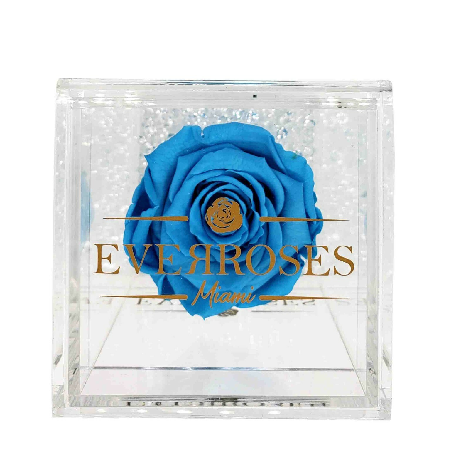 BLUE Rose in a single Acrylic box real long-lasting preserved rose infinity
