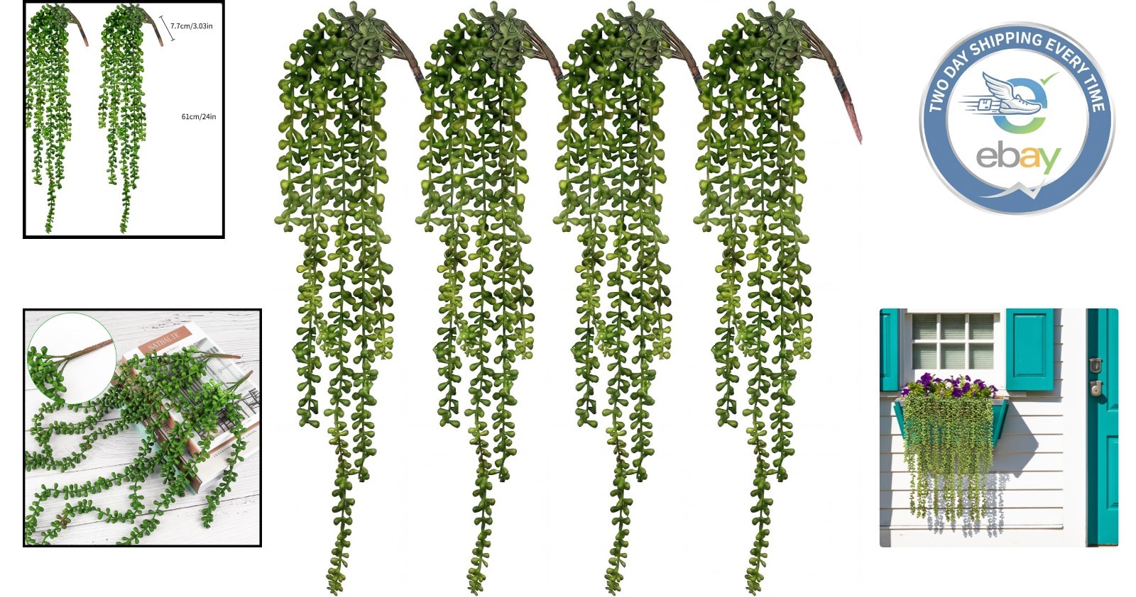 Realistic Greenery: Artificial String of Pearls for Relaxing Home Decor Vibes
