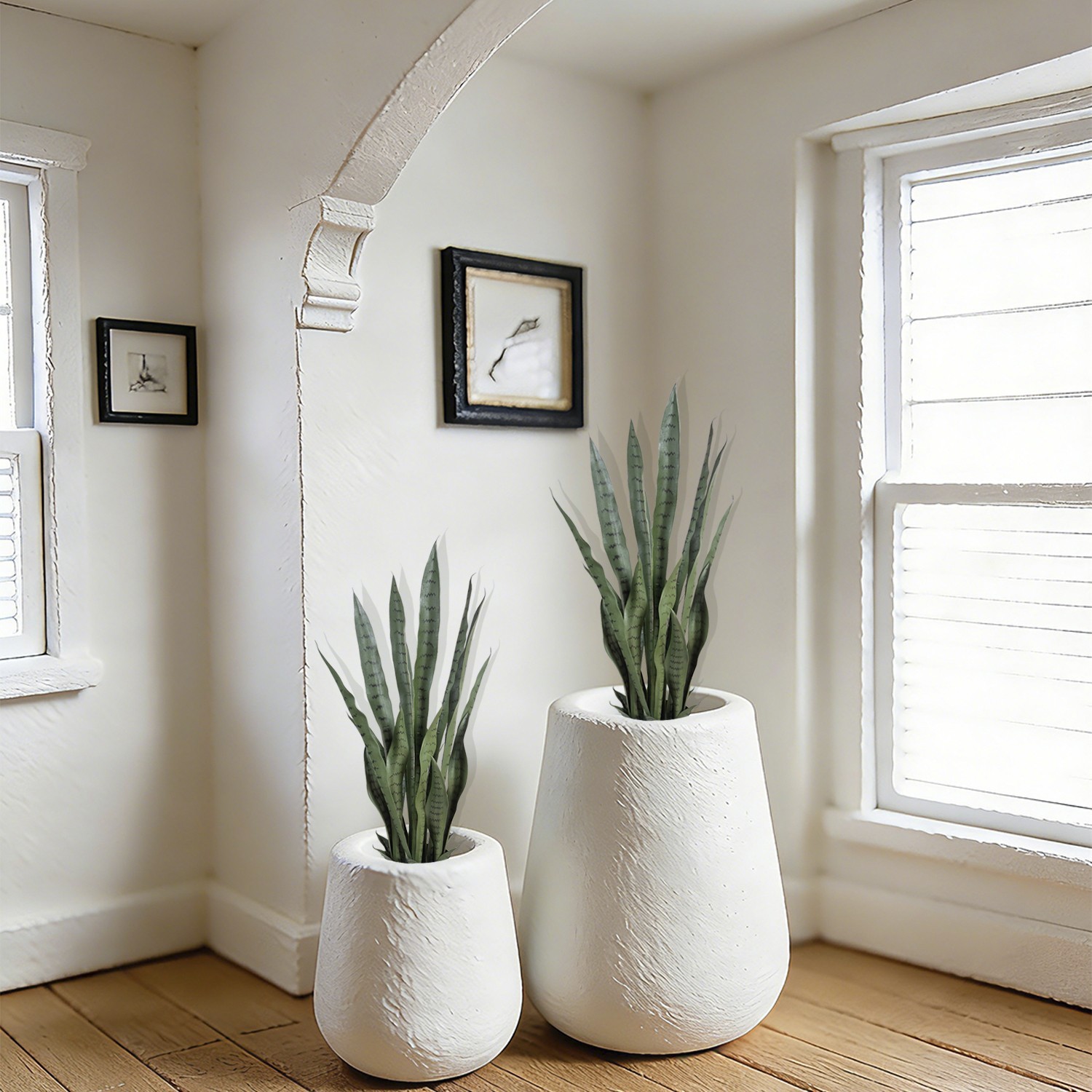 2 Pack 90cm Pure Green Artificial Snake Plant Fake Sansevieria Indoor Home Decor