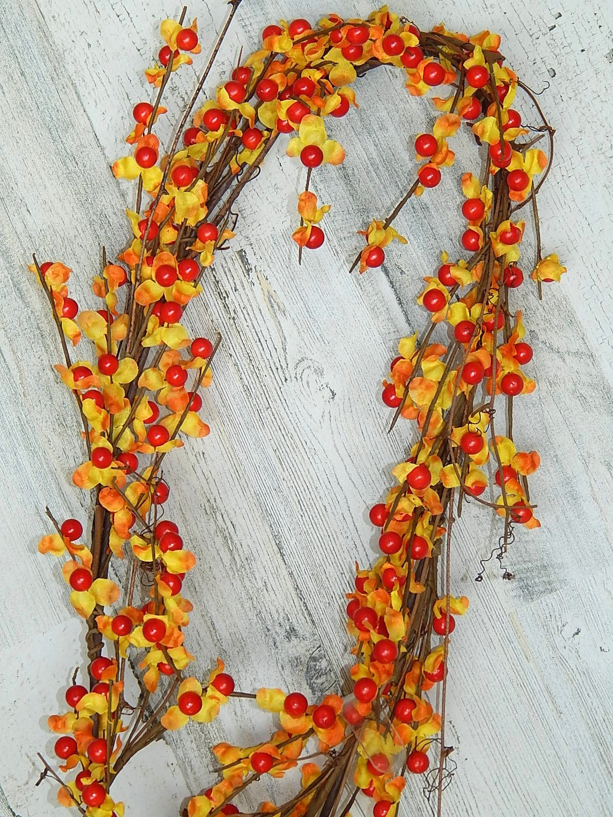 Primitive Farmhouse Fall BITTERSWEET GARLAND 58″