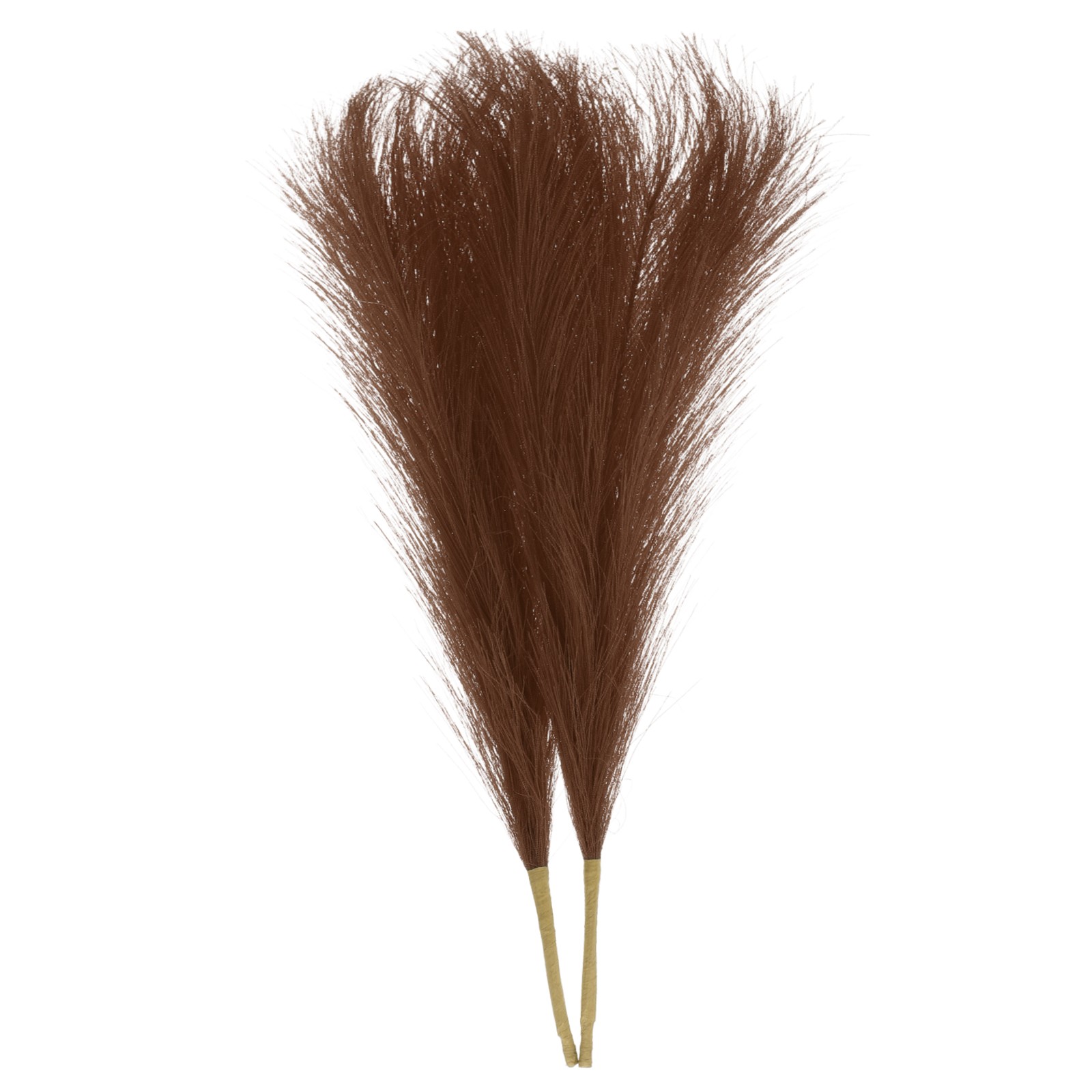 2pcs Faux Pampas Grass 17 Inch 10 Stem Artificial Grass for Decor, Brown
