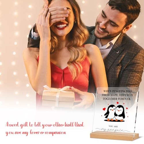 Mens Valentines Day Gifts for Him Her: Romantic Acrylic Plaque with Stand for