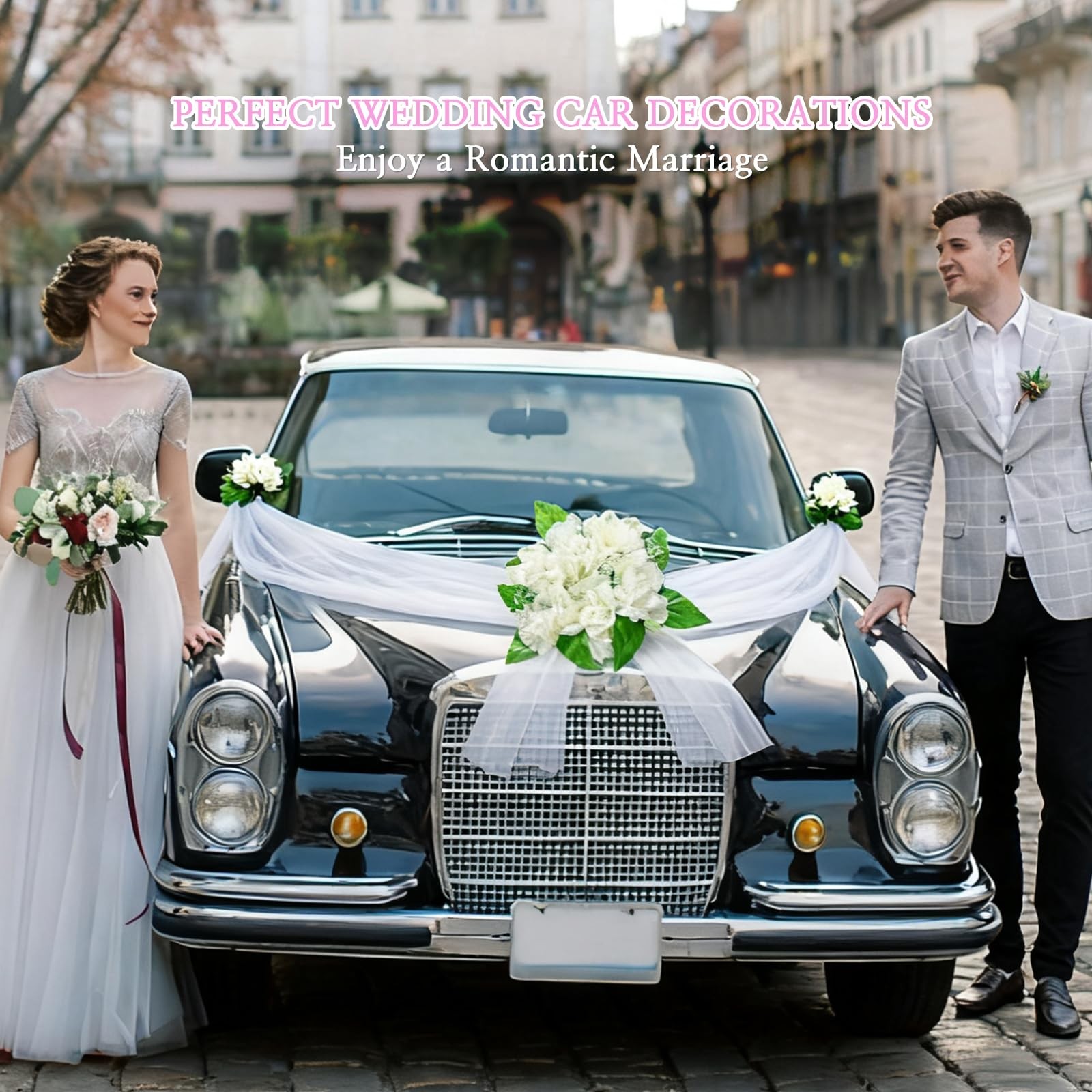 Wedding Car Decorations Kit Bridal Car Decor Bride Car Accessories for Party