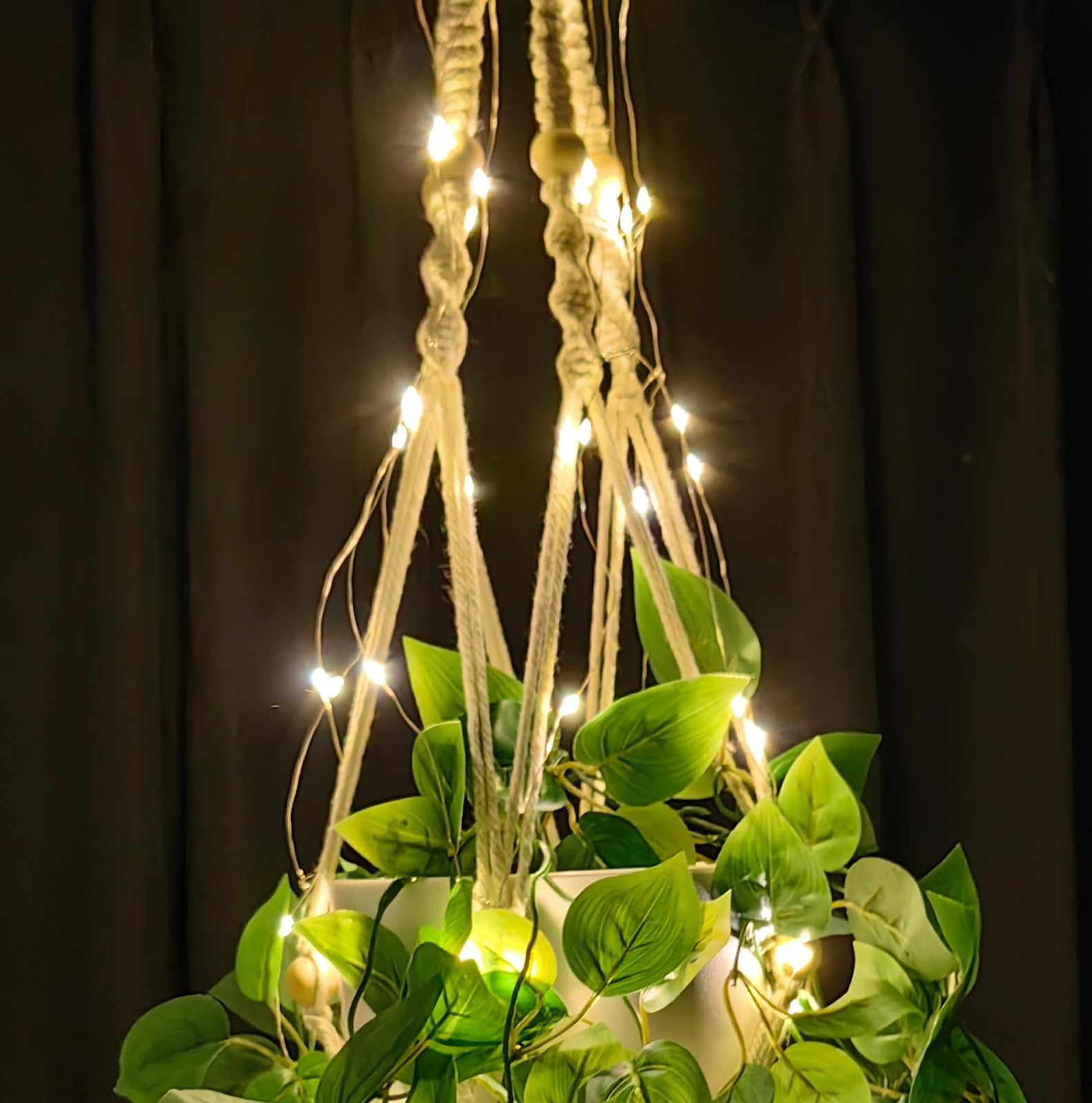 Comtelek Fake Hanging Plants with Lights Artificial Plants for Home Decor Mac…