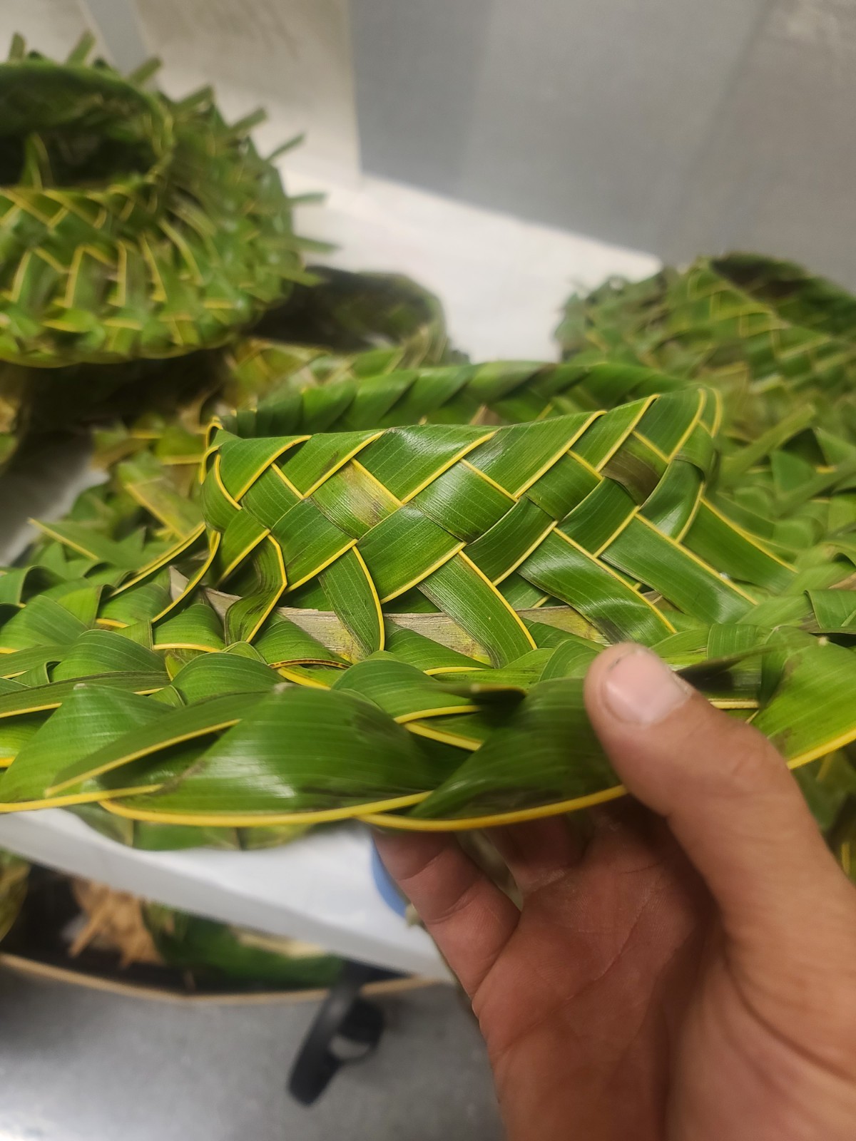Coconut Leaf Hats. Handwoven