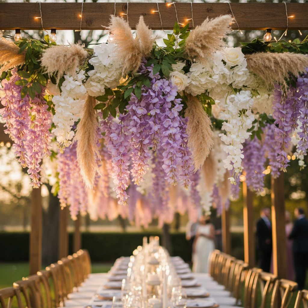 Lavender Wisteria Stem 43 Inch Artificial Hanging Flowers Purple Silk Wisteria S